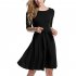  US Direct  Missky Women Three quarter Sleeve Dress Slim Fit Casual Dress with Waistbrand