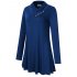  US Direct  Missky Women s Long Sleeve Cowl Neck Pleated Casual Flared Tunic Top Blouse