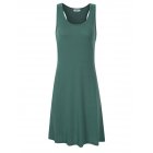 US Missky Women's Casual Sleeveless Round Scoop Neck Tank Dress Army Green L