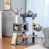  US Direct  Modern Cat Tree Multi level Cat Tower With Spacious Condo Cozy Hammock Large Top Perch And Scratching Board For Big Cats grey