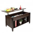[US Direct] Modern Coffee  Table Lift Top Wood Home Living Room Lift Top Storage Hidden Compartment Lift Tabletop Furniture brown