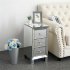  US Direct  Modern Mirrored Night Stands With 3 Drawers Bedside Table End Table For Bedroom living Room salon office silver