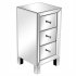  US Direct  Modern Mirrored Night Stands With 3 Drawers Bedside Table End Table For Bedroom living Room salon office silver