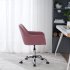  US Direct  Modern New Pink Velvet Desk Chair With Chorme Metal Base Ergonomic Computer Task Chair with Arms Adjustable Height Swivel Home office chair
