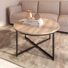 [US Direct] Modern Round Metal Coffee Table