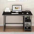 [US Direct] Modern Simple Style 47’’ Home Office Computer Study Desk with Reversible 2 Tiers Storage Shelves
