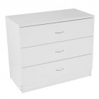 US Modern Simple Night Stands with 3 Drawers Bedside End Table White