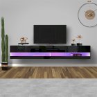 [US Direct] Modern Tv Stand With Colorful Light Strip Wall-mounted Space-saving Easy To Install Tv Cabinet black