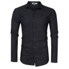 [US Direct] MrWonder Men's Casual Long Sleeve Denim Shirts Western Work Shirt Dark gray_S