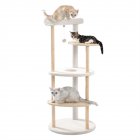  US Direct  Multi layer Cat Tree Modern Cat Tower With Top Lying Nest Cat Scratching Post Jumping Platform Plush Hanging Ball beige