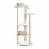  US Direct  Multi layer Cat Tree Modern Cat Tower With Top Lying Nest Cat Scratching Post Jumping Platform Plush Hanging Ball beige