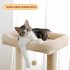  US Direct  Multi level Wooden Cat Tree Cat Tower Stable Play House With Large Condo Hanging Ball For Indoor Cats beige