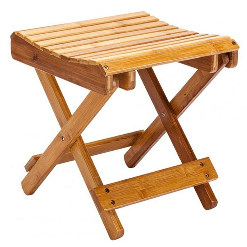 US Multifunction Bamboo Folding Shower Stool Seat Spa Bench Chair Foot Rest Bathroom Wood color_u301029x28x31CMu3011
