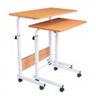 [US Direct] Multifunctional Side  Table Removable P2 15mm Chipboard Steel Computer Desk Beech