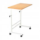 [US Direct] Multifunctional Side  Table P2 15mm Chipboard Steel Computer Desk With Removable Board Beech