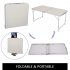  US Direct  Multipurpose Folding Table Household Supplies Aluminum Alloy Folding Table 120 60 70 white
