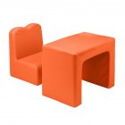 US N101 49 * 32 * 39cm <span style='color:#F7840C'>Children</span> Sofa Environmental Protection Pvc Solid Wood Composite Board Rectangular Orange 2 In 1 Sofa With Table orange