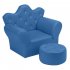  US Direct  N101 58   38   48cm Children Sofa Environmental Protection Pvc Solid Wood Composite Board Rectangular Sofa With Foot Pedal blue