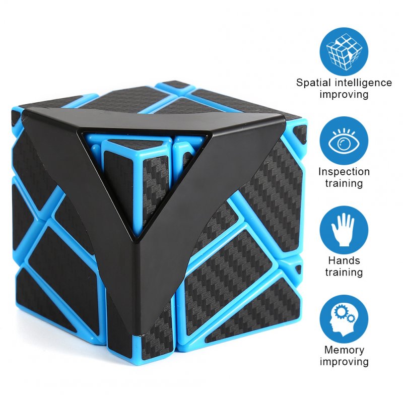 [US Direct] New third-order ghost carbon fiber cube finished product-blue and black