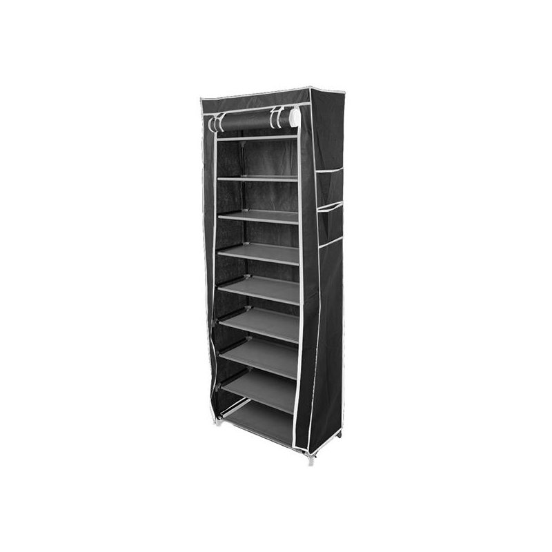 US Non-woven 9 Tiers Shoe Cabinet Storage Closet Organizer Shoes  Rack black