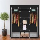 [US Direct] Non-woven Clothes  Closet Home Wardrobe Clothes Storage Organizer With Shelves 150*45*175 black