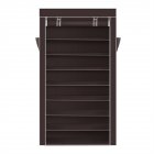 US Non-woven Fabric  Shoe  Cabinet 10 Layers Widened Household Shoe Organizer Dark brown