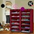  US Direct  Non woven Fabric Shoe  Cabinet 6 layer Double row 12 compartment Shoe Organzier Container Red wine