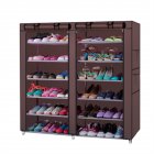 US Non-woven Fabric Shoe  Cabinet 6-layer Double-row 12-compartment Shoe Organzier Container Brown