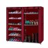  US Direct  Non woven Fabric Shoe  Cabinet 6 layer Double row 12 compartment Shoe Organzier Container Red wine