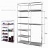  US Direct  Non woven Fabric Shoe Cabinet 6 layer Double row 12 compartment Shoe  Organzier Container Purple