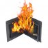  US Direct  Novelty Magic Trick Flame Fire Wallet Magician Trick Wallet Stage Street Show Bifold Wallet  black