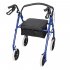  US Direct  Nylon Basket Walker  Chair Wheel Rollator Walker With Seat Removable Back Support blue