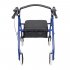  US Direct  Nylon Basket Walker  Chair Wheel Rollator Walker With Seat Removable Back Support blue