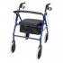  US Direct  Nylon Basket Walker  Chair Wheel Rollator Walker With Seat Removable Back Support blue
