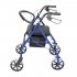  US Direct  Nylon Basket Walker  Chair Wheel Rollator Walker With Seat Removable Back Support blue