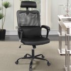[US Direct] Office Chair, High Back Ergonomic Mesh Desk Office Chair with Padding Armrest and Adjustable Headrest Black