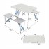  US Direct  One Piece Foldable Table Chair Aluminum Alloy Portable Camping Picnic 4 seats Fold Up Travel Table Set Silver