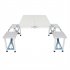  US Direct  One Piece Foldable Table Chair Aluminum Alloy Portable Camping Picnic 4 seats Fold Up Travel Table Set Silver