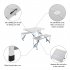  US Direct  One Piece Foldable Table Chair Aluminum Alloy Portable Camping Picnic 4 seats Fold Up Travel Table Set Silver
