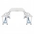  US Direct  One Piece Foldable Table Chair Aluminum Alloy Portable Camping Picnic 4 seats Fold Up Travel Table Set Silver