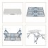  US Direct  One Piece Foldable Table Chair Aluminum Alloy Portable Camping Picnic 4 seats Fold Up Travel Table Set Silver