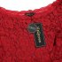  US Direct  One word collar  long sleeved  big swing  hollow lace dress  wine red XL HiQueen tag