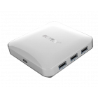  US Direct  Original BESTEK 6 USB Multi Port Charger 60W 100V 240V  includes 1 Type C Port  Compatible with iPhone  iPad  Android Smartphone  White  White