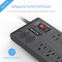  US Direct  Original BESTEK Multi Outlet Plug Power Strip Surge Protector  8 Outlet and 4 USB Charging Ports  900 Joule  Right Angle Flat Plug  6 ft  Black Blac