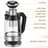  US Direct  Original COMFEE  1 7L Fast Glass Boiler Hot Water Kettle with LED Indicator Light  Rapid Boil Cordless Teapot with Tea Infuser Silver Black 1 7 L