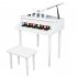  US Direct  Original LALAHO Children 30 key Wooden  Piano With Music Stand Mechanical Sound Mdf Wooden 4feet Piano Toys For Kid white
