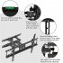  US Direct  Original LEADZM TV Wall Mount Full Motion Bracket TMDS 204 32 70 Inches Dual Articulating Arms Bearing 50KG Tilt range 0 15   black