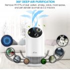  US Direct  Original MOOKA True HEPA Air Purifier for Large Room Up to 323ft    Ozone Free Air Cleaner for Allergies  Pets  Smokers  Mold  Odor Eliminator for Be