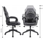[US Direct] Original Smugdesk Racing Gaming Chair Executive Bonded Leather Computer Office Chair with Adjustable Height and Padding Armrest