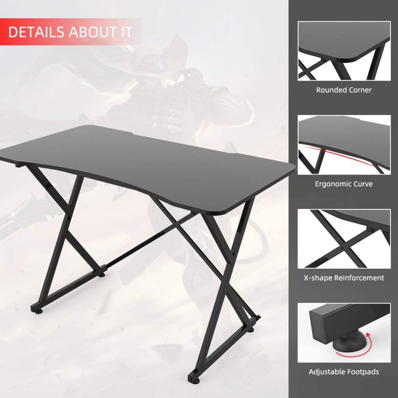 US Original Smugdesk Gaming Desk, 43 Inch PC Computer Gaming Desk Ergonomic Home Office Desk Table Gamer Workstation Gaming Table